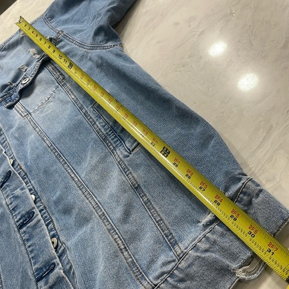 Highway Jeans blue denim Jean long jacket distressed oversized sized XL - Picture 6 of 16